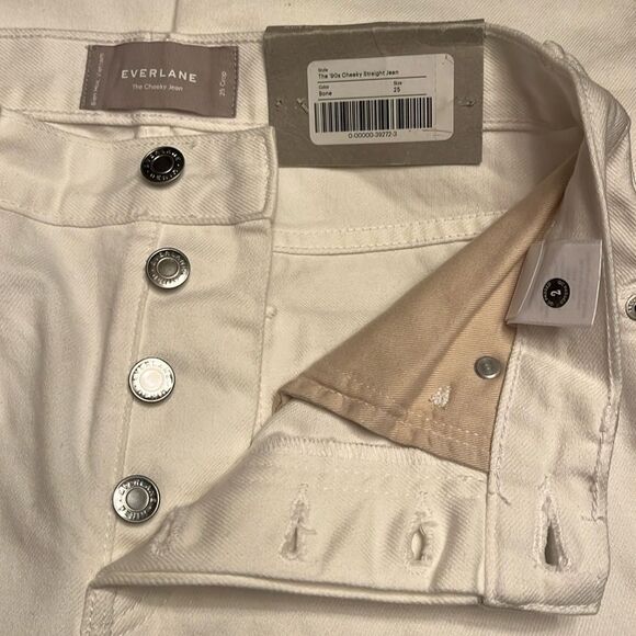 Everlane Women’s The 90s Cheeky Straight Jean in bone Size 25 NWT - Picture 9 of 16